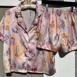 Nasty Gal Pink Satin Pajama Set